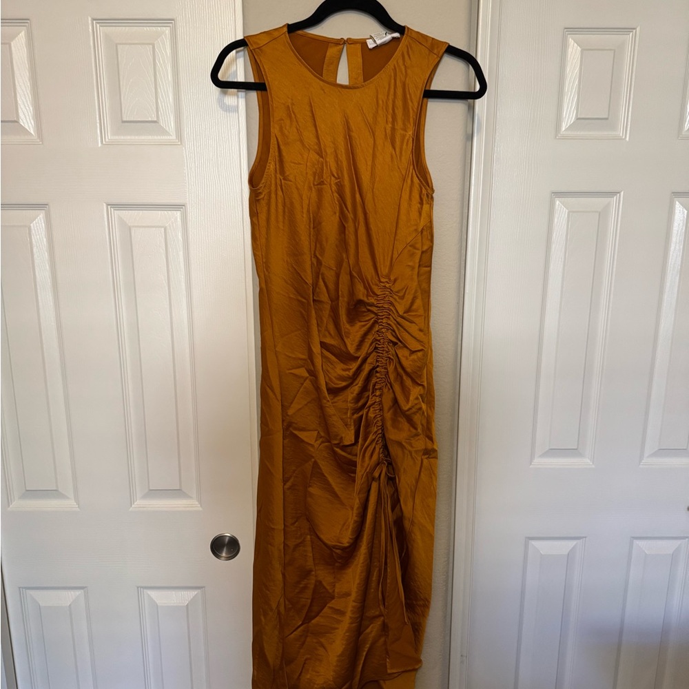 Elegant Mustard Sleeveless Dress